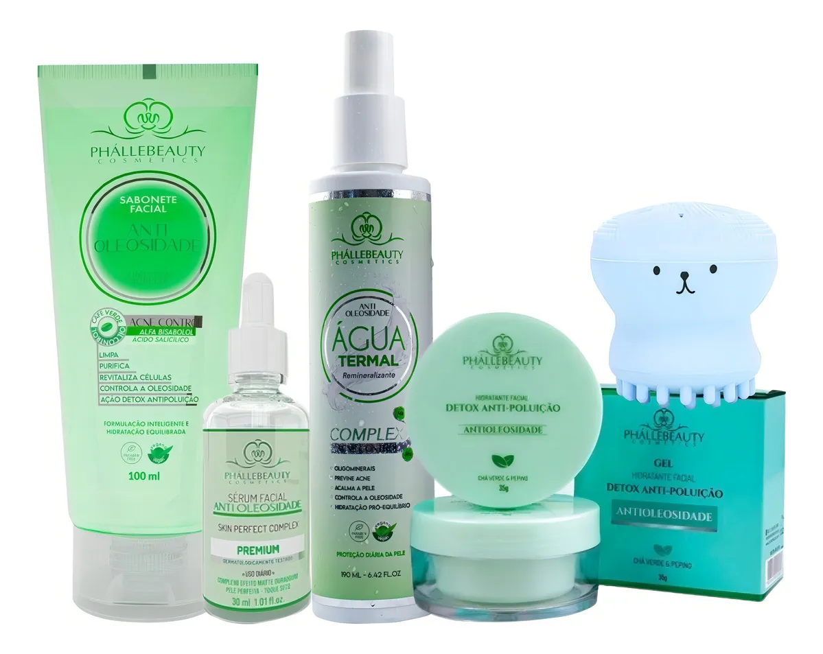 Kit Skincare Completo Pele Oleosa Limpeza De Pele Facial